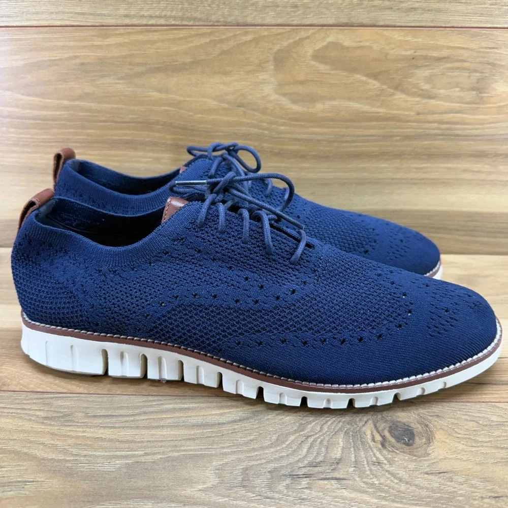 Cole Haan Zero Grand Mesh Oxford Wingtip 12 M Navy Stitchlite Business Casual
